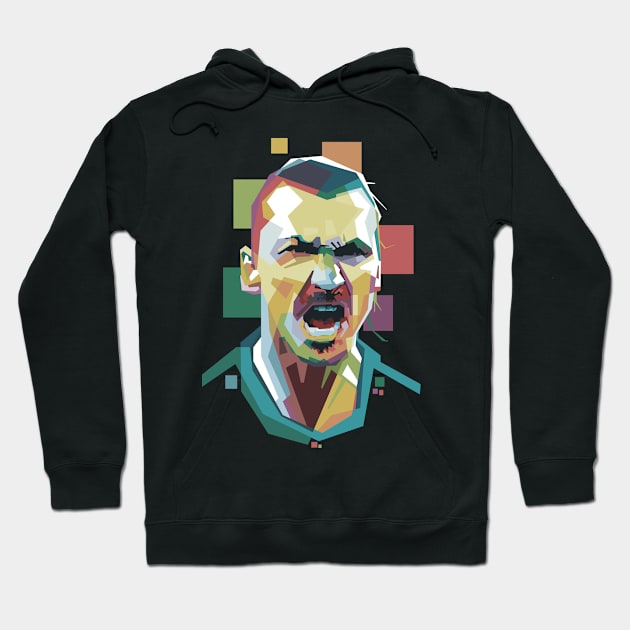 Football Player Hoodie by Alkahfsmart